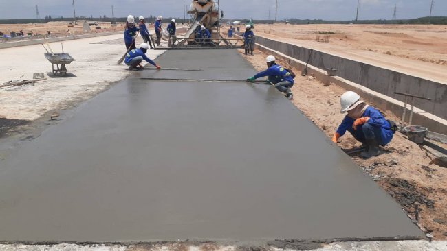  งานคอนกรีต Concrete pavement โครงการก่อสร้างนิคมอุตสาหกรรม CPGC มาบข่า  ระยอง